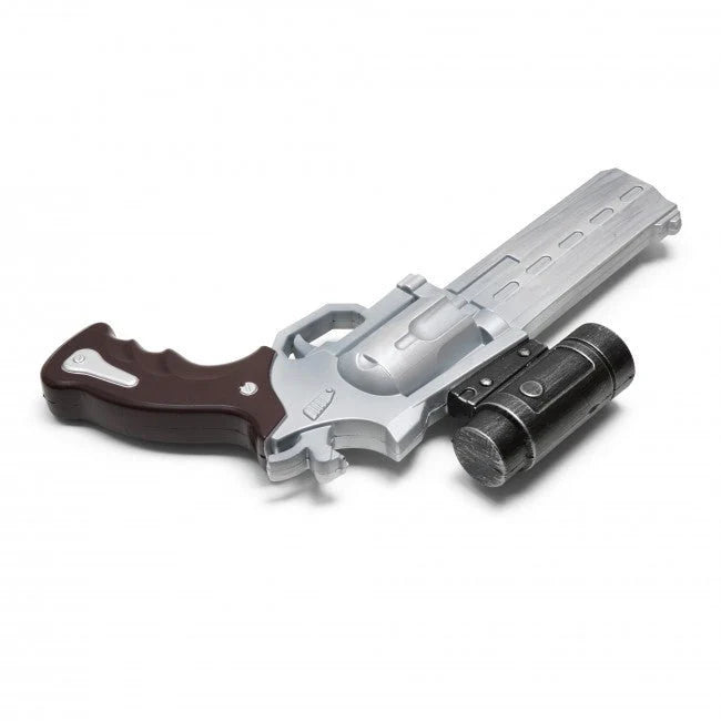 13-Inch Scoped Foam Revolver Prop – Silver & Brown