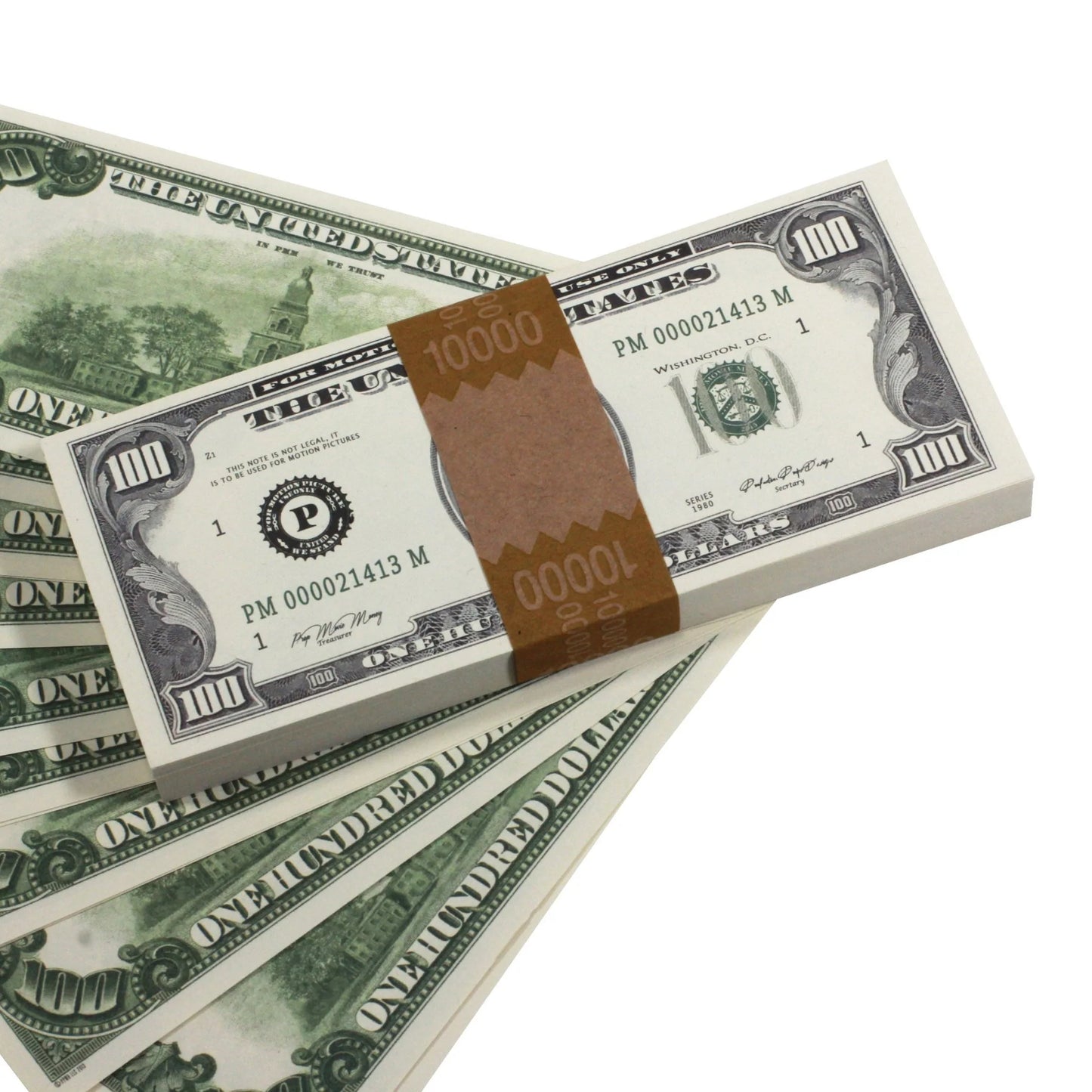 1980s Series $100 Full Print Prop Money Stack Set – $100,000 (10 Stacks)