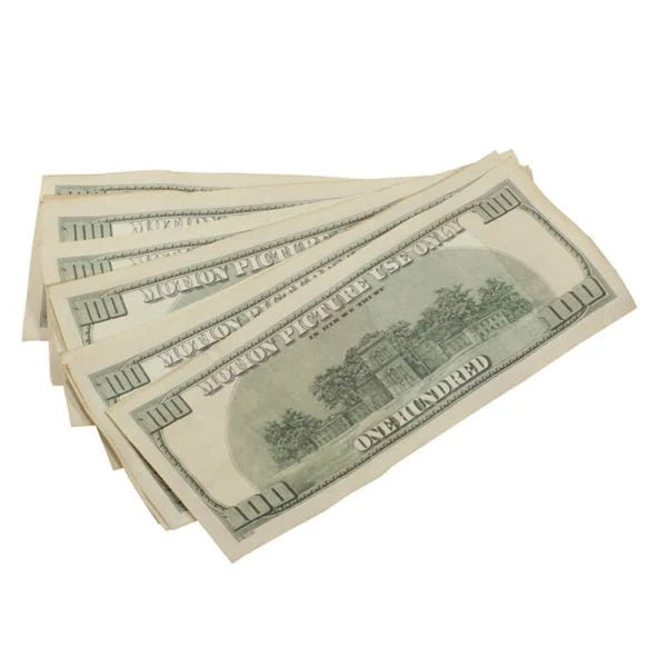 2000s Series Aged $100 Full Print Prop Money Stack Set – $500,000 (50 Stacks)