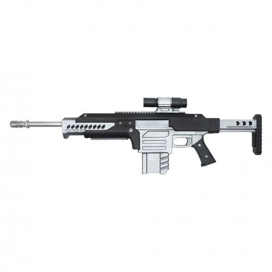34.5-Inch Foam Sci-Fi Rifle Prop with Black & Silver Finish