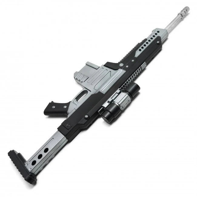 34.5-Inch Foam Sci-Fi Rifle Prop with Black & Silver Finish