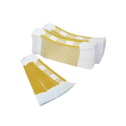 10,000 Dollar Gold Currency Straps | 1000 Bank Straps Bank Bands Money Bands Currency Bands