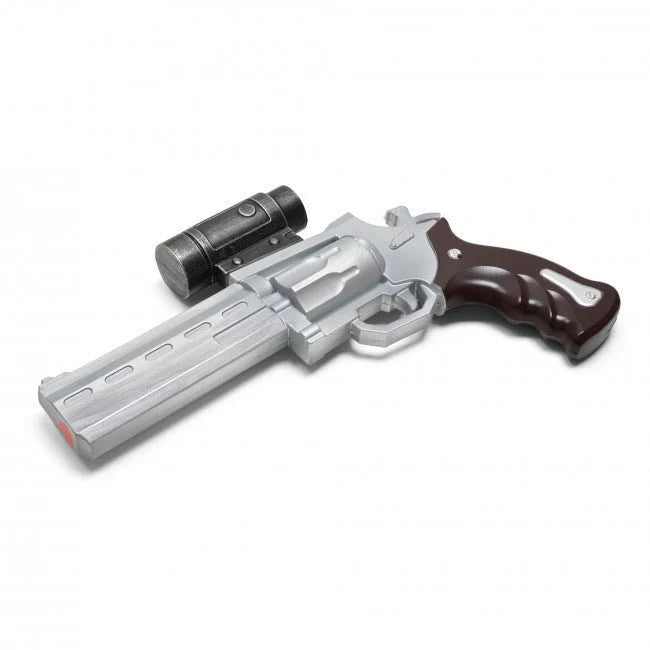 13-Inch Scoped Foam Revolver Prop – Silver & Brown