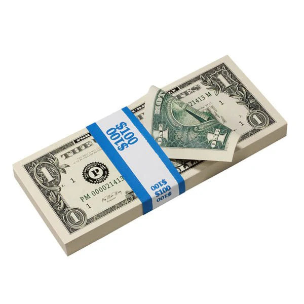 1980s Series $1 Full Print Prop Money Stack (100 Bills)