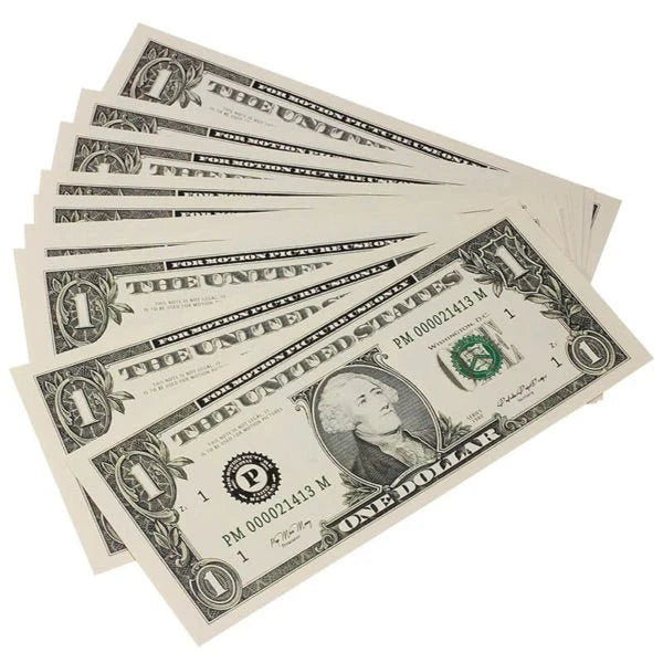 1980s Series $1 Full Print Prop Money Stack (100 Bills)