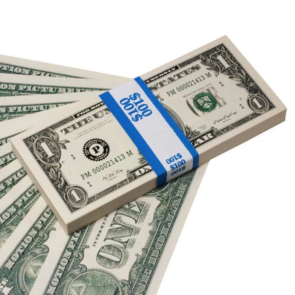 1980s Series $1 Full Print Prop Money Stack (100 Bills)