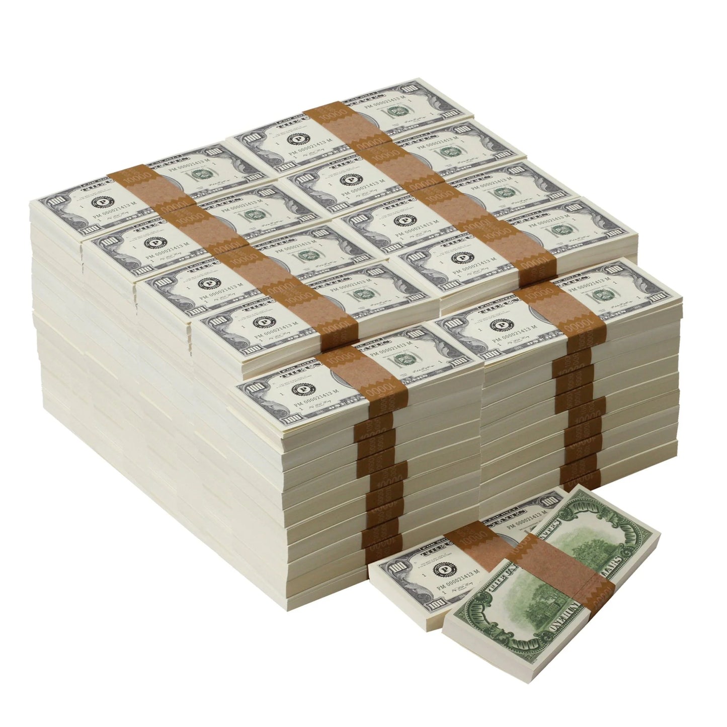 1980s Series $100 Full Print Prop Money Stack Set – $1,000,000 (100 Stacks)