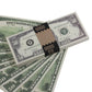 1980s Series $50 Full Print Prop Money Stack with Brown Bank Strap