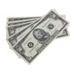 1980s Series $50 Full Print Prop Money Stack with Brown Bank Strap