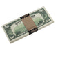 1980s Series $50 Full Print Prop Money Stack with Brown Bank Strap