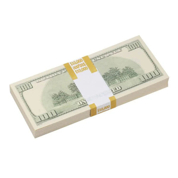 2000 Series $100 Full Print Prop Money Stack Set – $100,000 (10 Stacks)