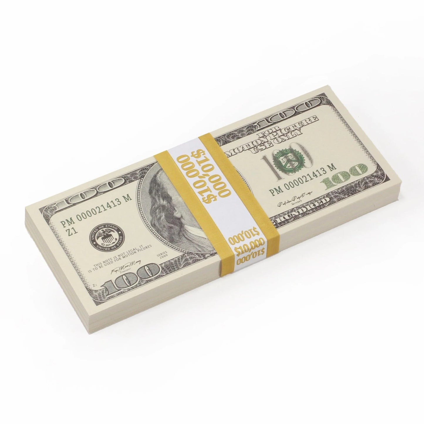 2000 Series $100 Full Print Prop Money Stack Set – $100,000 (10 Stacks)