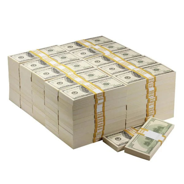 2000 Series $100 Full Print Prop Money Stack Set – $1,000,000 (100 Stacks)