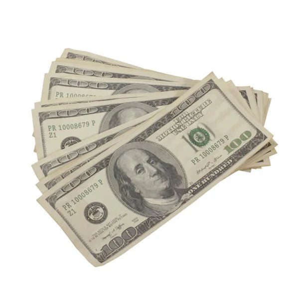 2000s Series Aged $100 Full Print Prop Money Stack Set – $500,000 (50 Stacks)