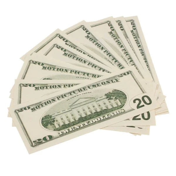 2000s Series $20 Full Print Prop Money Stack (100 Bills)