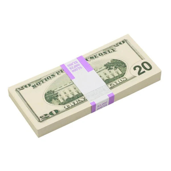 2000s Series $20 Full Print Prop Money Stack (100 Bills)