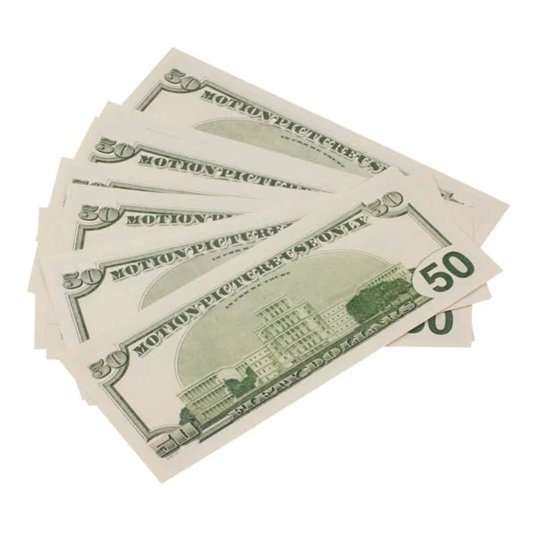 2000s Series $50 Full Print Prop Money Stack (100 Bills)