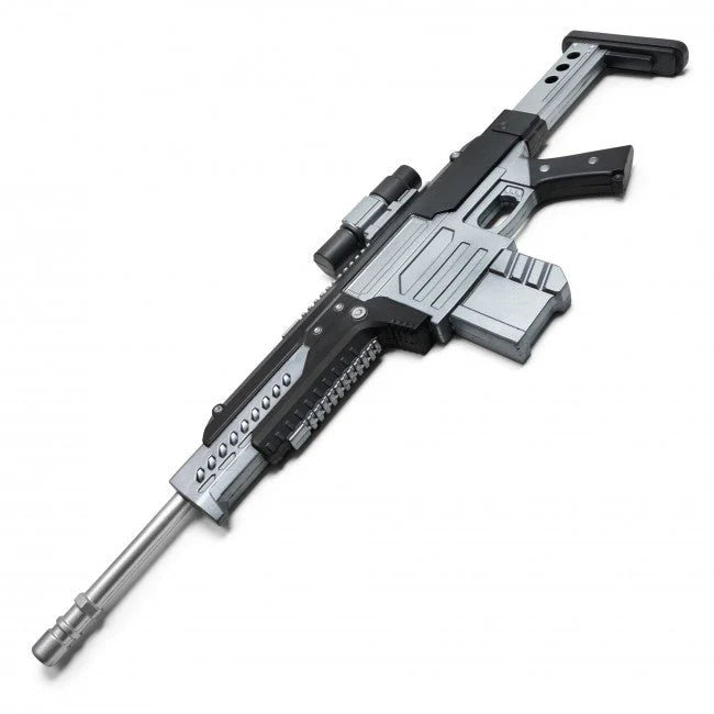 34.5-Inch Foam Sci-Fi Rifle Prop with Black & Silver Finish