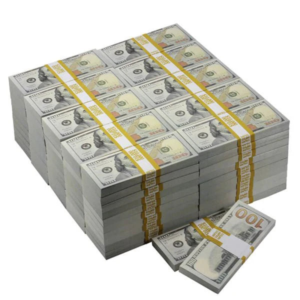 New Series $100 Full Print Prop Money Stack Set – $1,000,000 (100 Stacks)