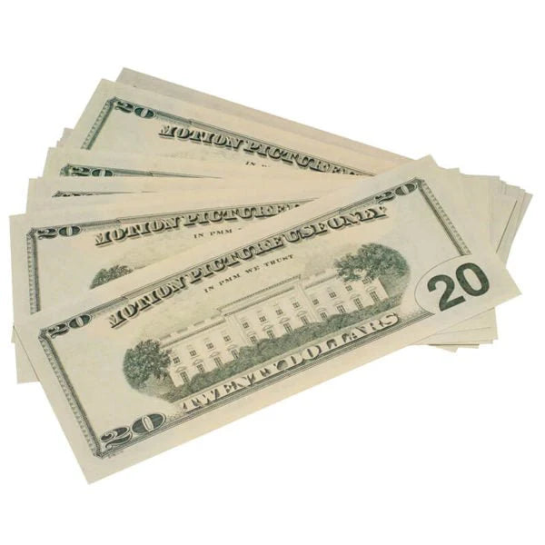 New Style $20 Full Print Prop Money Bundle – 10 Stacks (1,000 Bills)