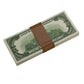 1980s Series $100 Full Print Prop Money Stack with Brown Bank Strap