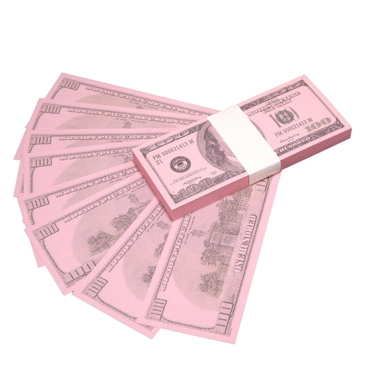 Pink Money Stack | 2000 Series 100 Dollar Novelty Money |