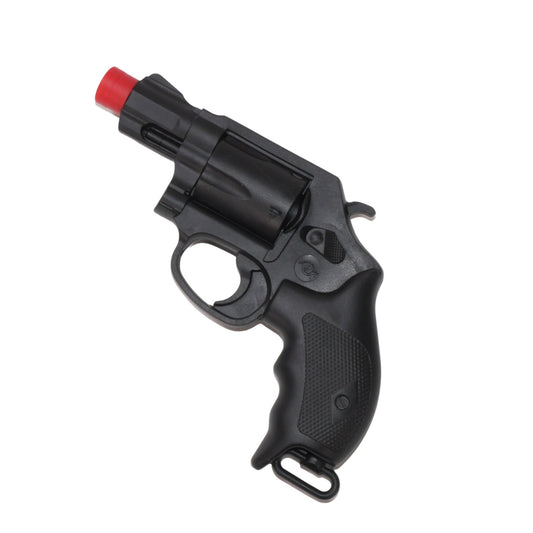 6" Black Snub Nose Revolver Pistol w/ Orange Tip