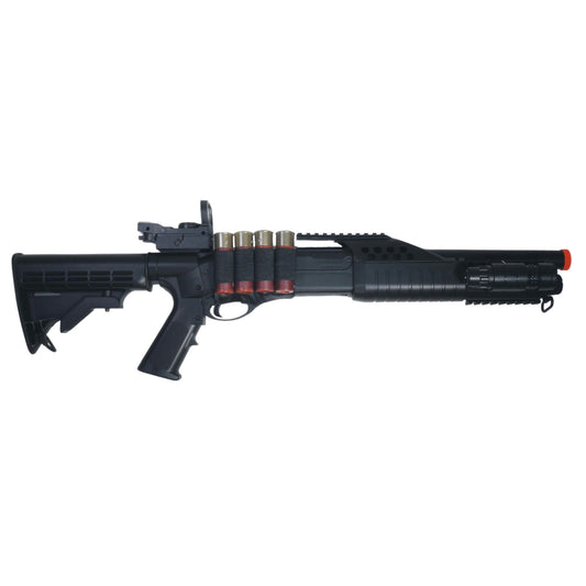 M180C2 Airsoft Spring Pump Shotgun Prop Gun Retractable Stock Flashllight Sight